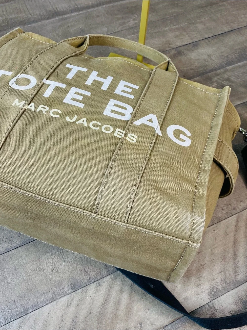 Authentic Marc Jacobs The Canvas Tote Bag Slate Green Khaki Crossbody Medium